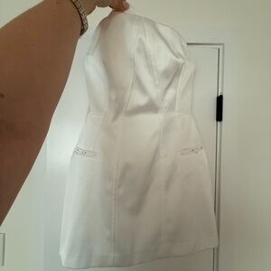 BHLDN white tuxedo mini dress